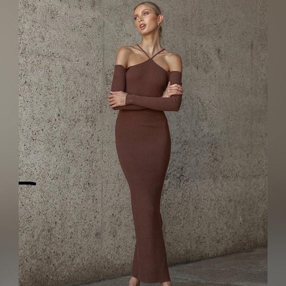 Dissh Gianna Knit Dress in Chocolate size 8 - SOLD OUT ONLINE - Picture 2 of 6
